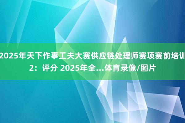 2025年天下作事工夫大赛供应链处理师赛项赛前培训2：评分 2025年全...体育录像/图片