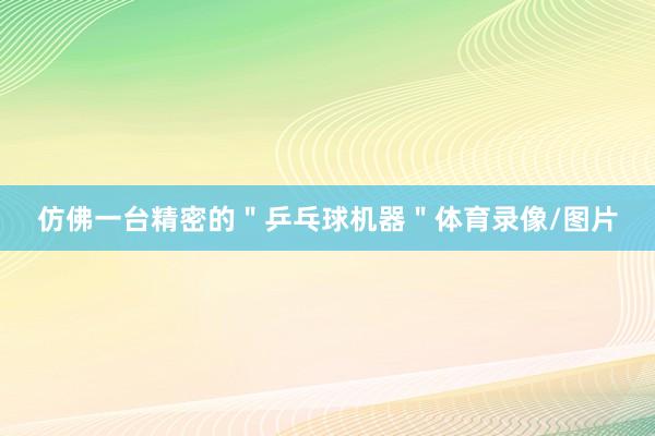 仿佛一台精密的＂乒乓球机器＂体育录像/图片